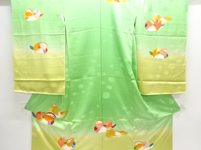 JAPANESE KIMONO / ANTIQUE KARIEBA FOR KIDS KIMONO / SILK / MANDARIN DUCK